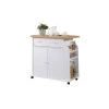 Kitchen Island White with Spice Rack by HODEDAH