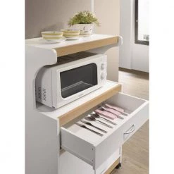 White Microwave Cart with Storage by HODEDAH 10 White Microwave Cart with Storage by HODEDAH -US Pride Furniture Shop white hodedah microwave carts hik72 white 1f 1000