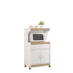 White Microwave Cart with Storage by HODEDAH