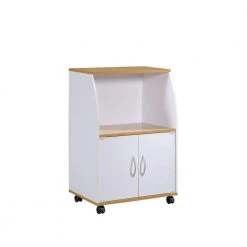 US Pride Furniture Shop 31 White Microwave Cart with Storage by HODEDAH