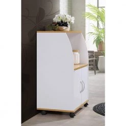 White Microwave Cart with Storage by HODEDAH -US Pride Furniture Shop white hodedah microwave carts hik74 white c3 1000