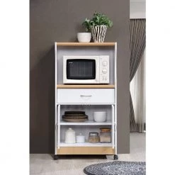 White Microwave Cart with Storage by HODEDAH 15 White Microwave Cart with Storage by HODEDAH -US Pride Furniture Shop white hodedah microwave carts hik77 white 31 1000