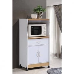 White Microwave Cart with Storage by HODEDAH 11 White Microwave Cart with Storage by HODEDAH -US Pride Furniture Shop white hodedah microwave carts hik77 white 4f 1000