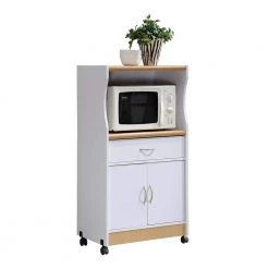 White Microwave Cart with Storage by HODEDAH
