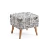 Accent White Ottoman Upholstered in a Newspaper Print Design by HODEDAH 2 Accent White Ottoman Upholstered in a Newspaper Print Design by HODEDAH -US Pride Furniture Shop white hodedah ottomans hi1350 64 1000