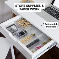 Telos White Home Office Writing Computer Desk by Nathan James -US Pride Furniture Shop white sand nathan james writing desks 51101 77 1000